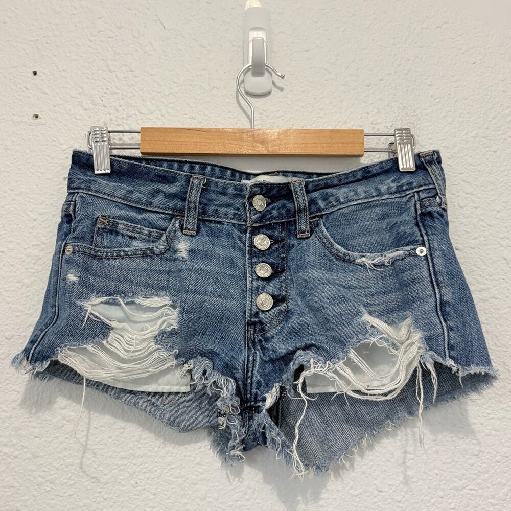 y2k abercrombie low rise denim shorts jorts cutoffs vintage mini shorts preppy